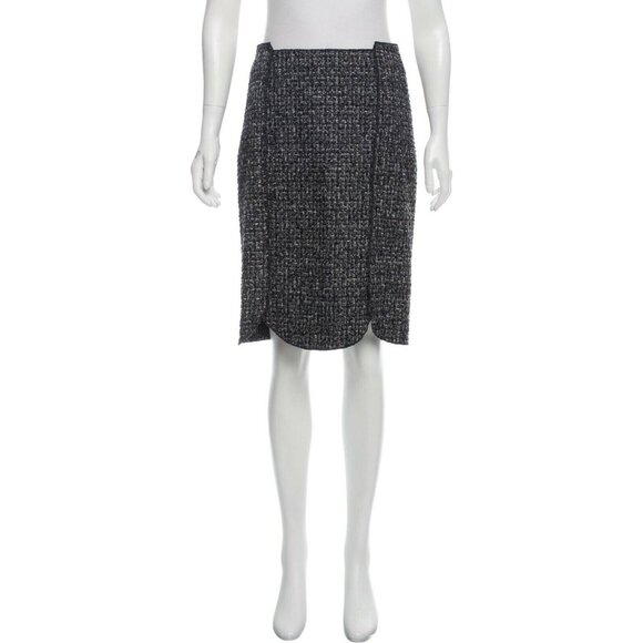 Proenza Schouler Black & Gray Tweed Wool Pencil Skirt, Sz 6 (US) 10 (UK) - Picture 1 of 4